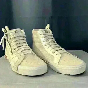 Vans SK8-Hi CAP Glitter Mix White Crocodile Embossed Size 8.0 Men, 9.5 Women